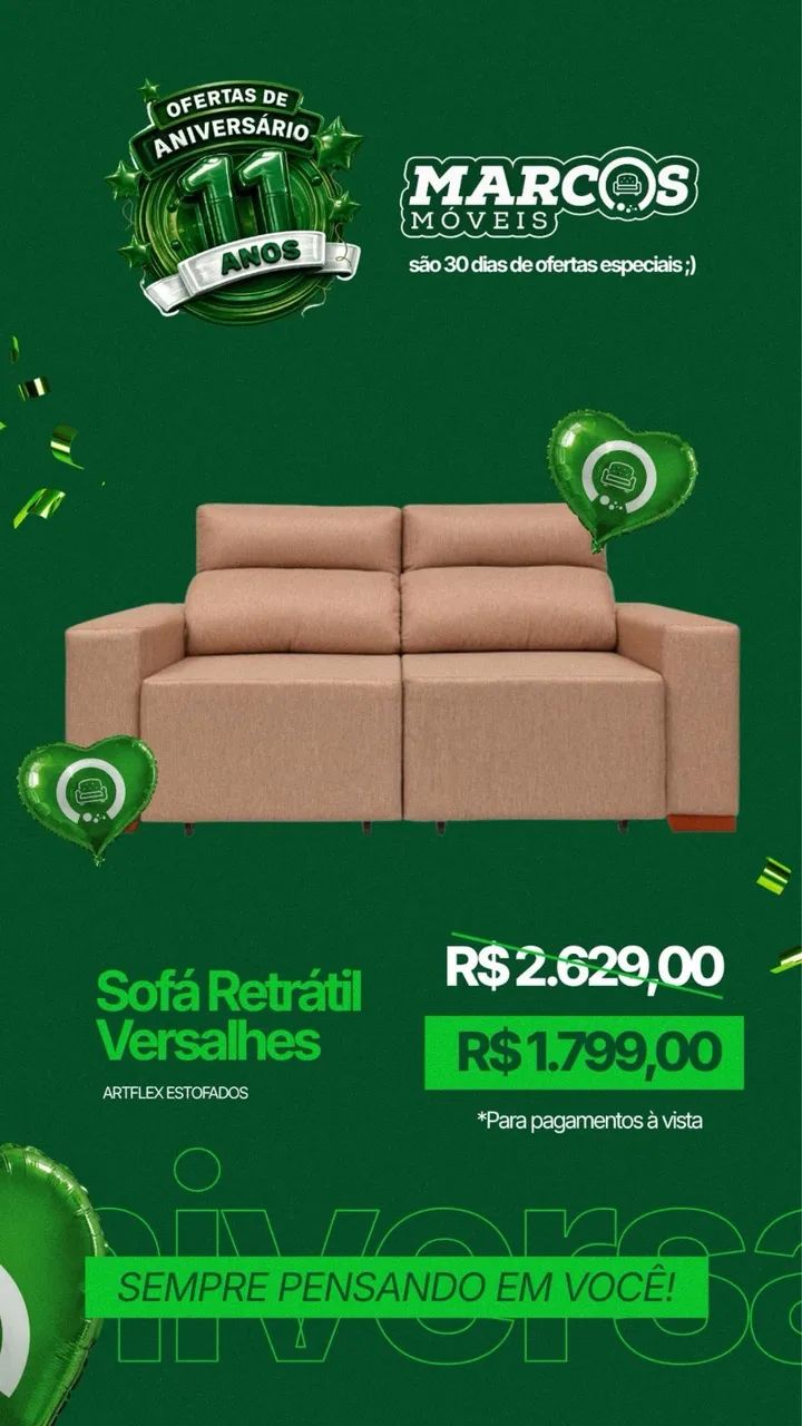 Sofá Retrátil de 1.80 COM ENTREGA POR NOSSA CONTA - Foto 4
