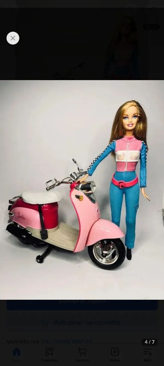 Pack barbie quero ser piloto + moto antiga da barbie - Foto 4
