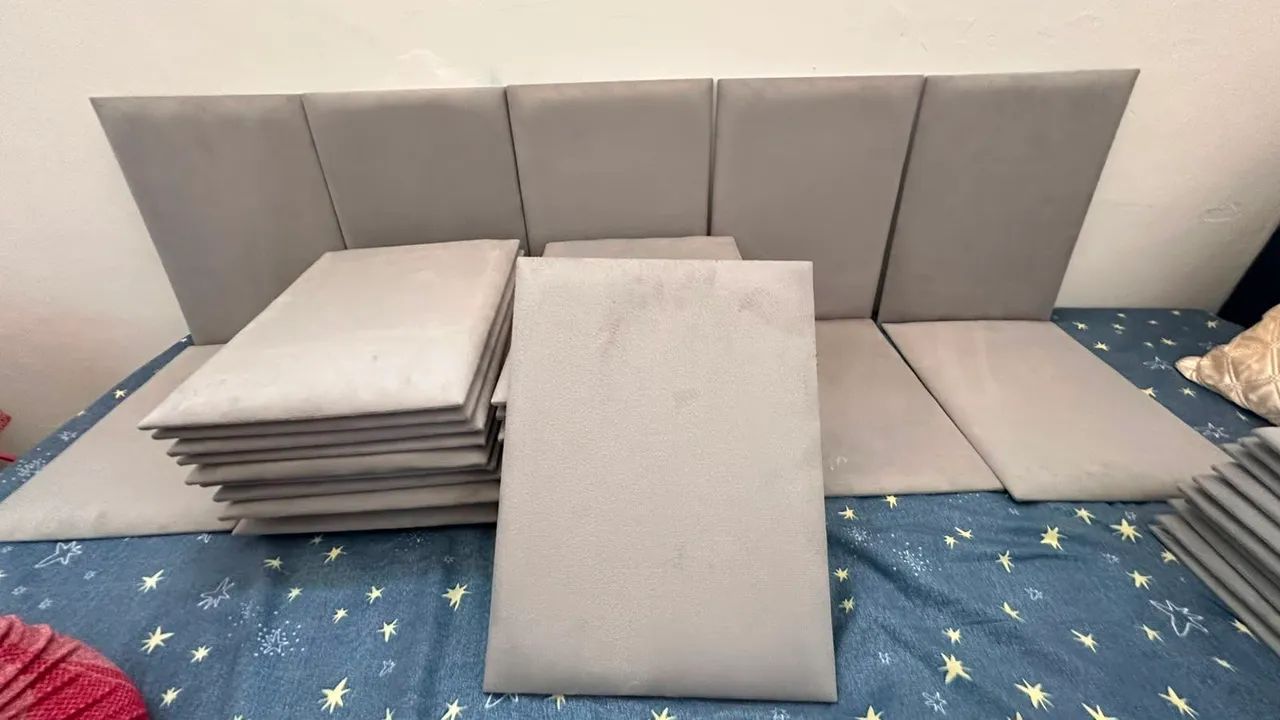 Kit módulos cabeceira cama Box casal king Suede 40x30 - Foto 2