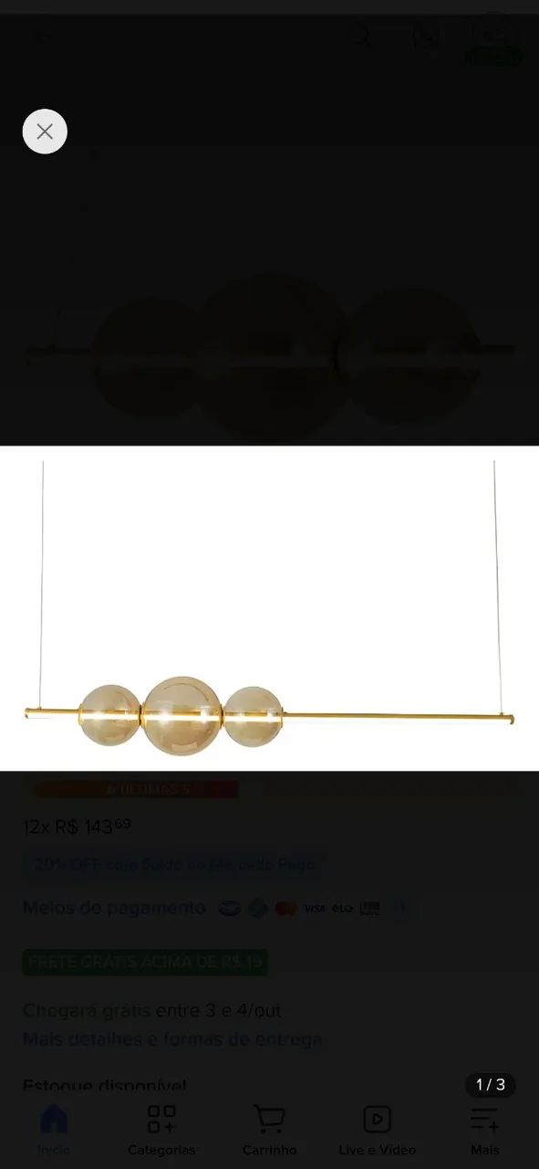 LUSTRE SKYLIGHT CURLY 1.2m - Foto 2