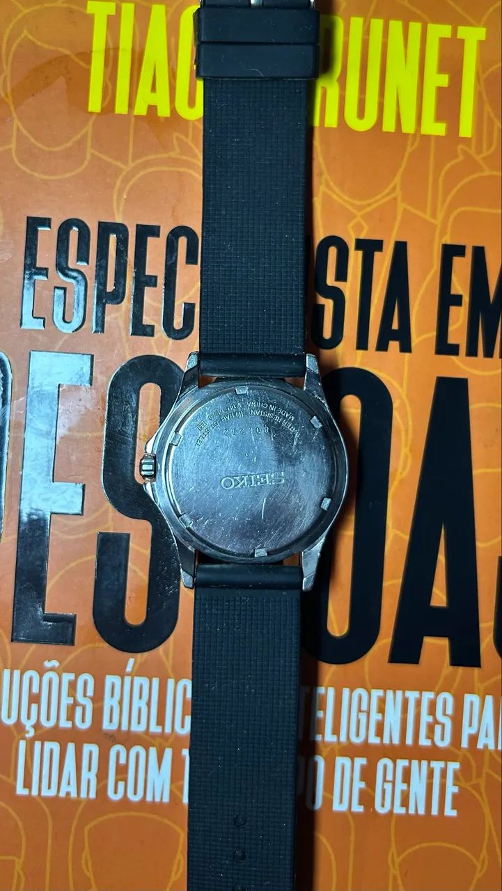     Relógio Seiko Solar Original Aço Mostrador Preto - Foto 5