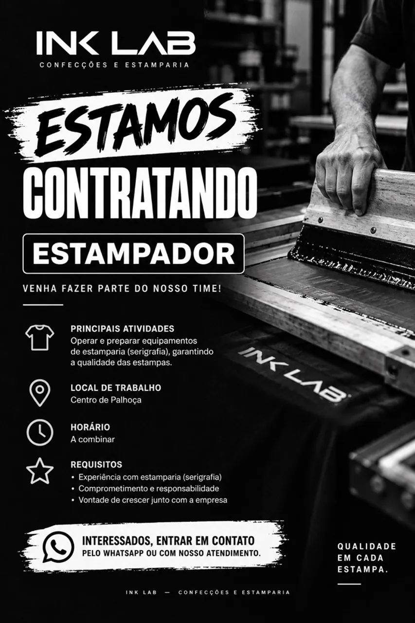 Contrato estampador com experiência 