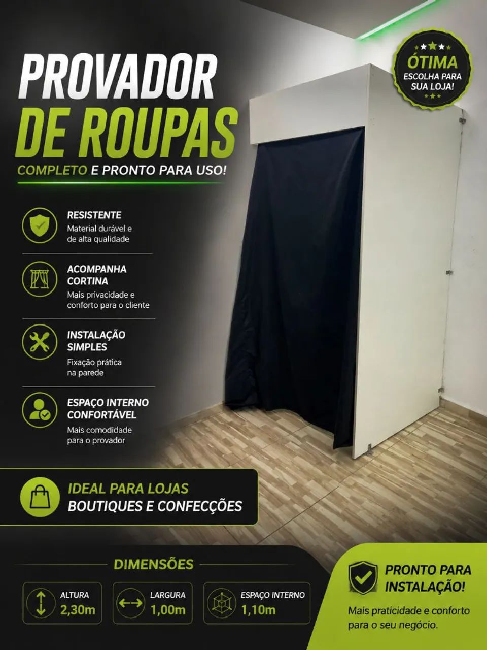 ? Provador para Loja Completo com Cortina 