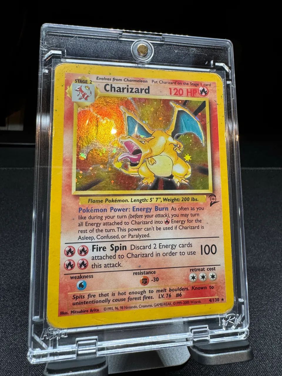 Pokémon Charizard Holo Inglês Original Base Set 2 (4/130) - Foto 2