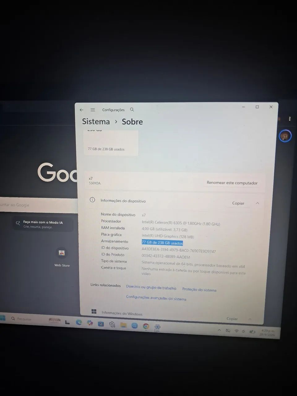 Notebook Samsung 238 Gigas  - Foto 3