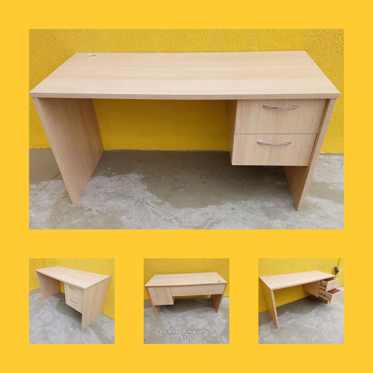 Mesa escritório com 2 gavetas 