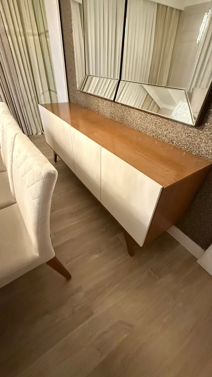 Mesa jantar com 8 cadeiras, lustre e balcão buffet - Foto 4