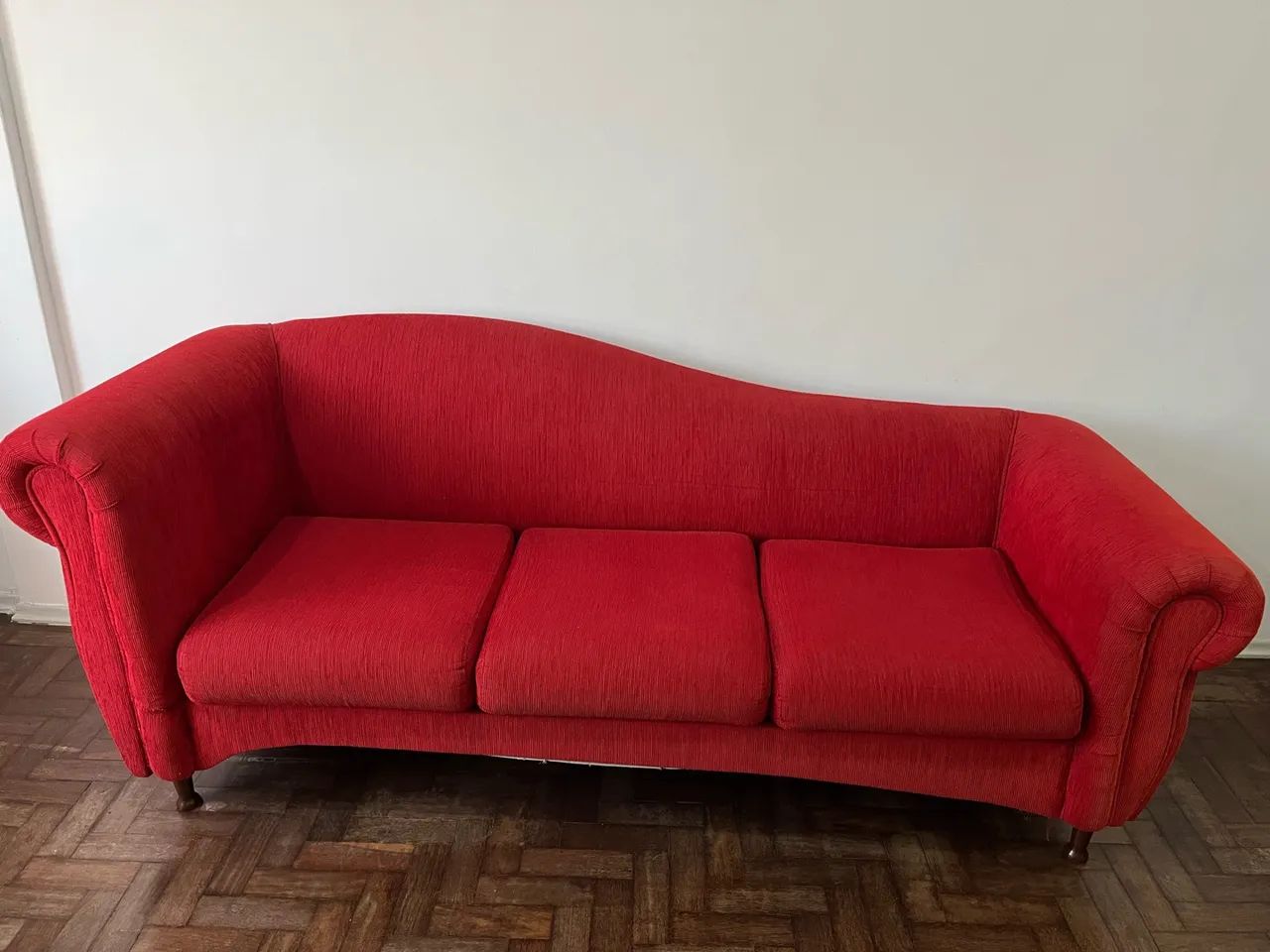 Sofá Retrô Vintage Vermelho 3 Lugares - Estilo Recamier / Divã - Foto 2