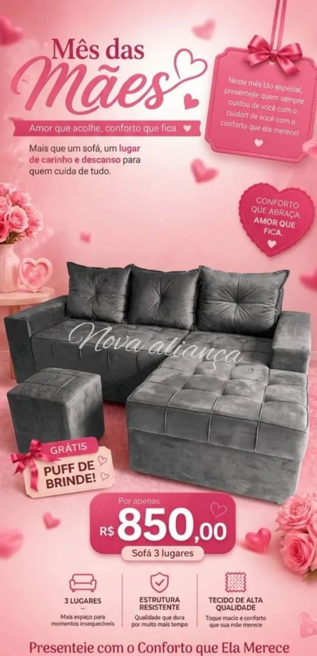 Sofá promoção dia das mãe super oferta  - Foto 2