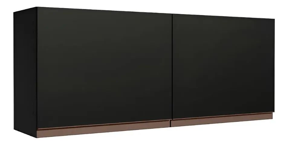 Armário Aéreo De Cozinha 120 X 50 Cm 2 Portas Cor Preto