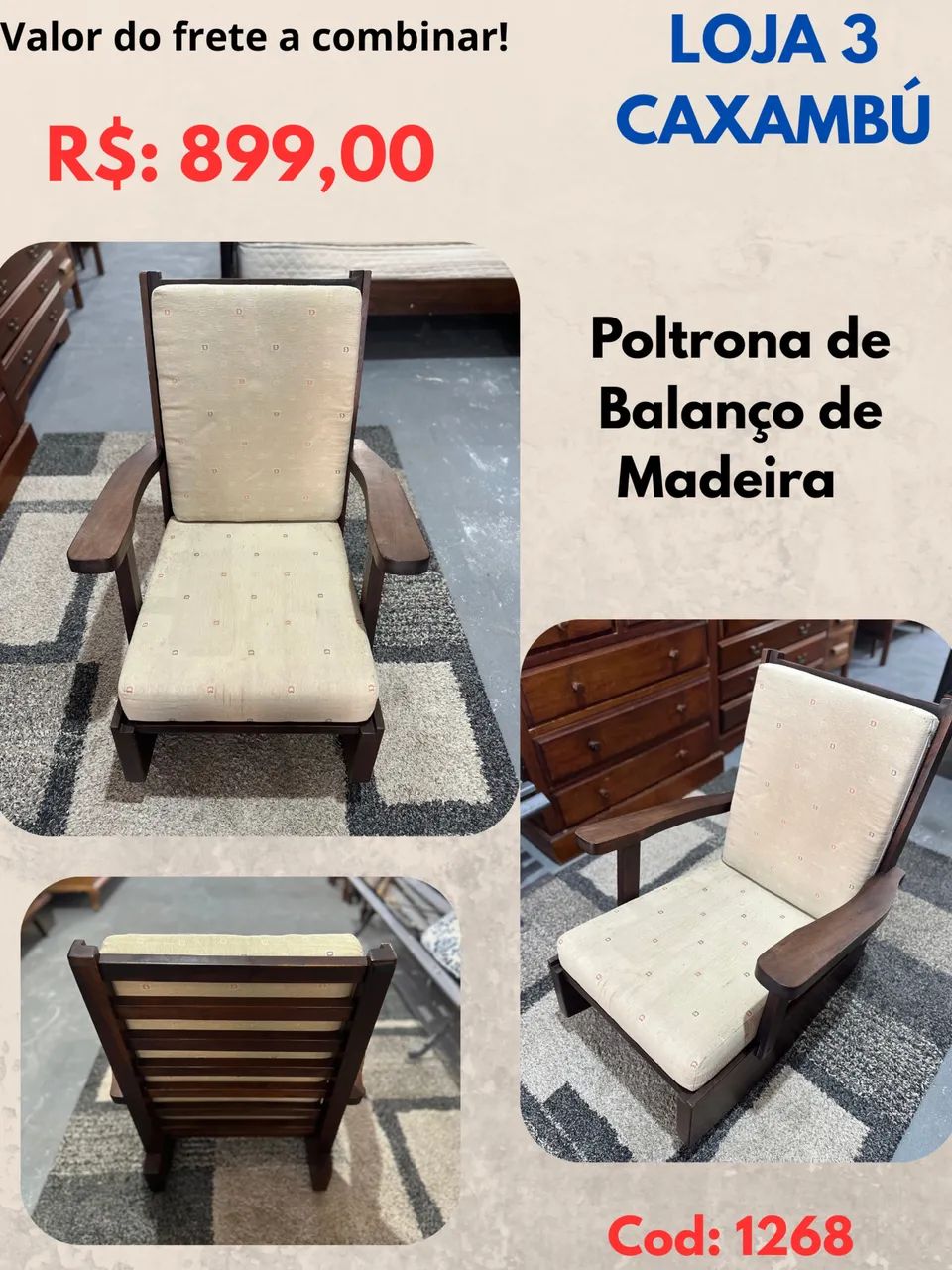 Poltrona de Balanço de Madeira