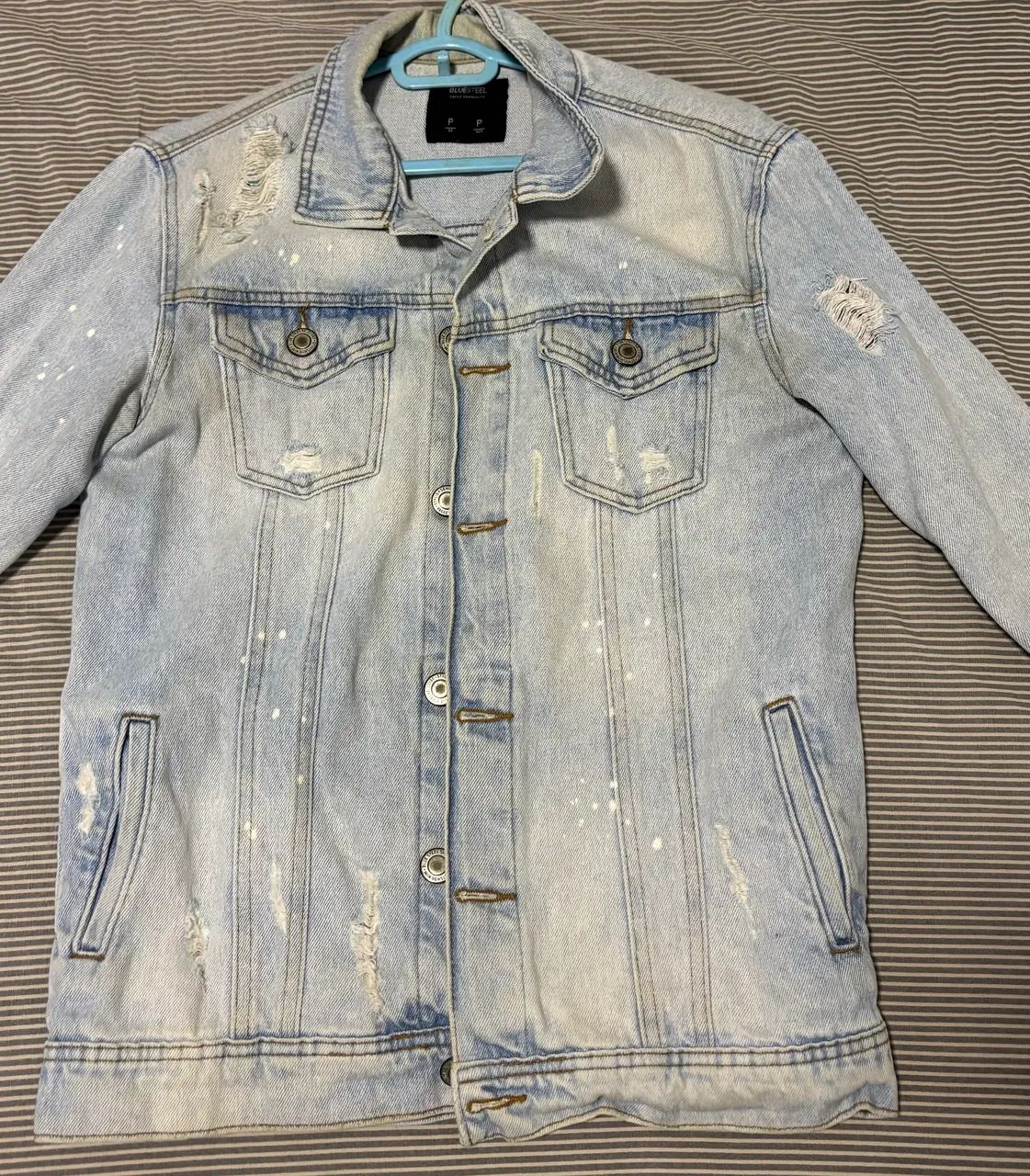 jaqueta jeans masculina destroyed P - Foto 3