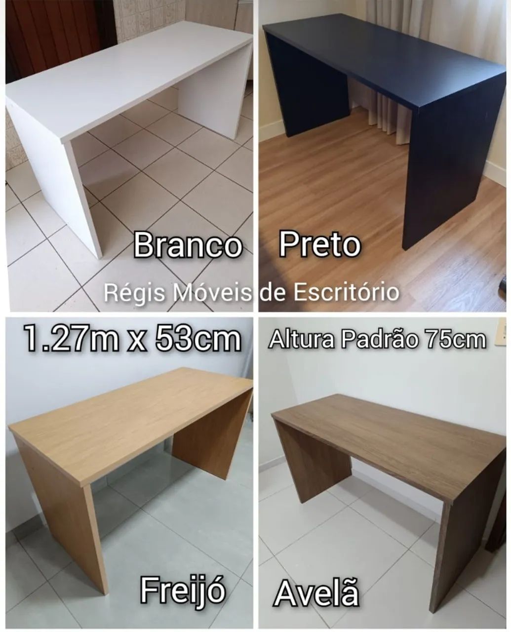 Escrivaninha home office Nova 1.27m x 53cm - Entrego 