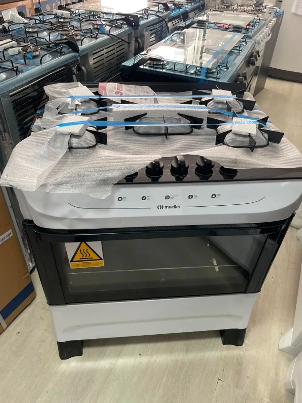 Fogão Mueller branco 5 Bocas com mesa de vidro e acendimento automático - Foto 4