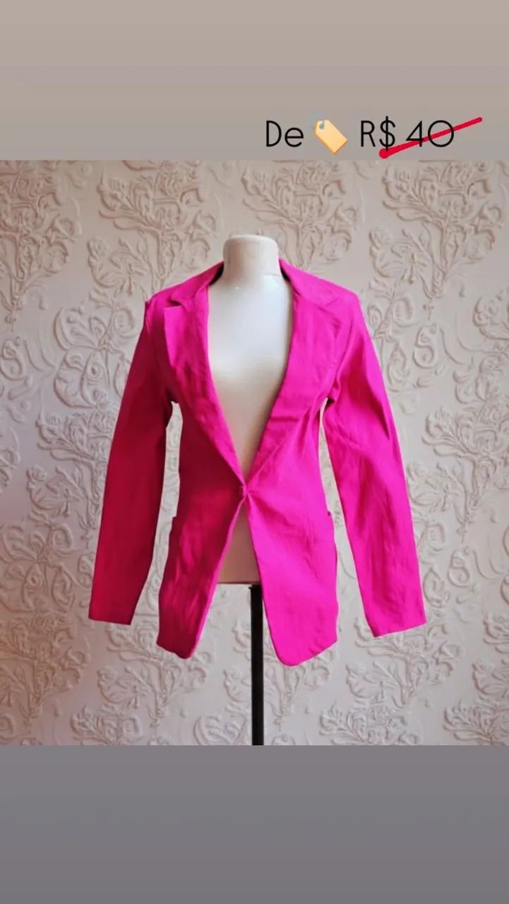 Blazer Pink Alfaiataria com Elastano P