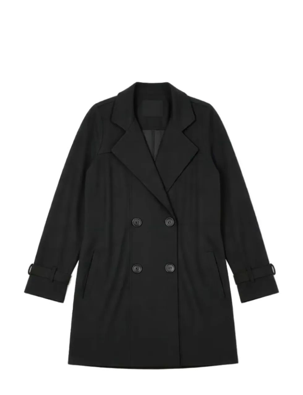 Casaco Preto Feminino Sobretudo