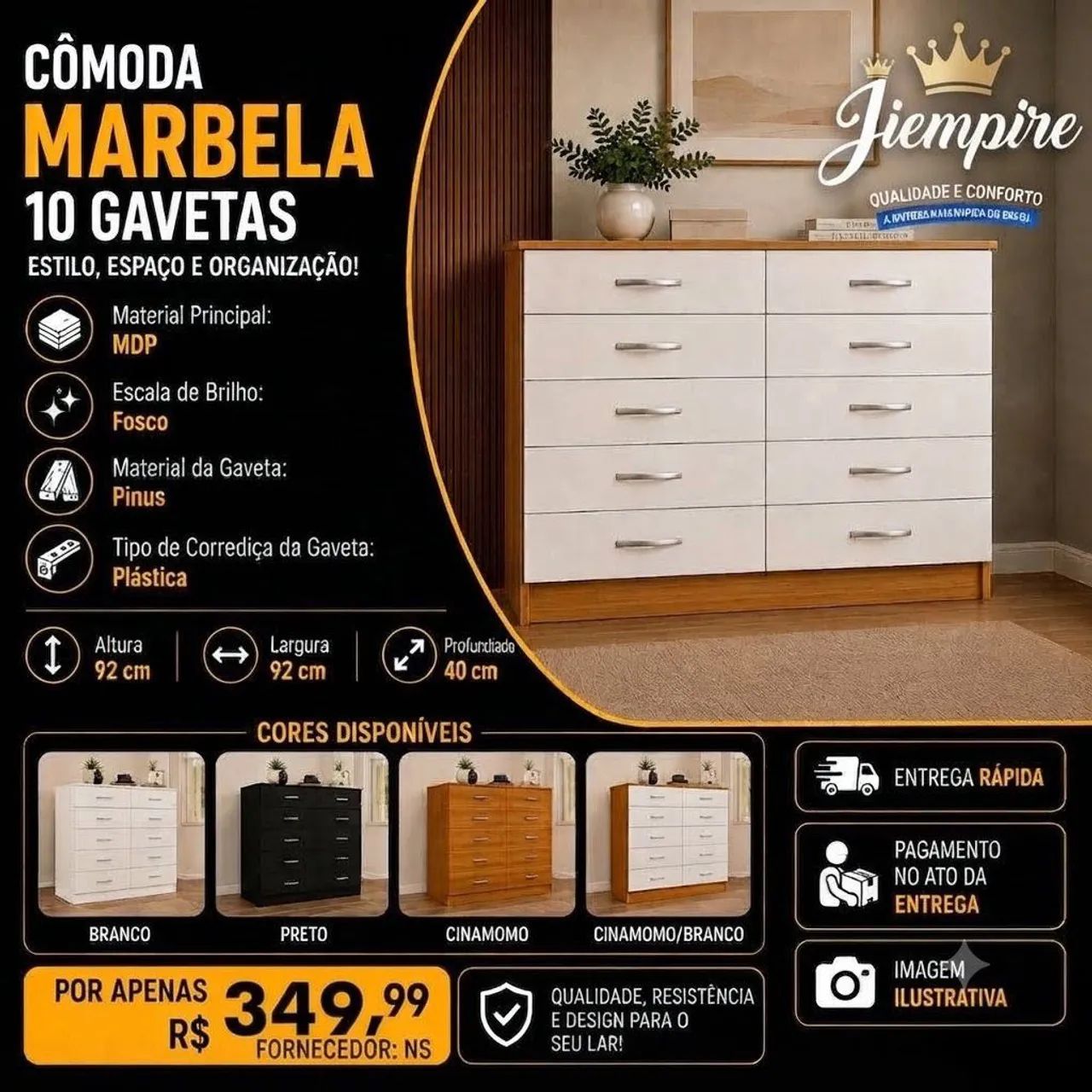 Cômoda 10 gavetas 