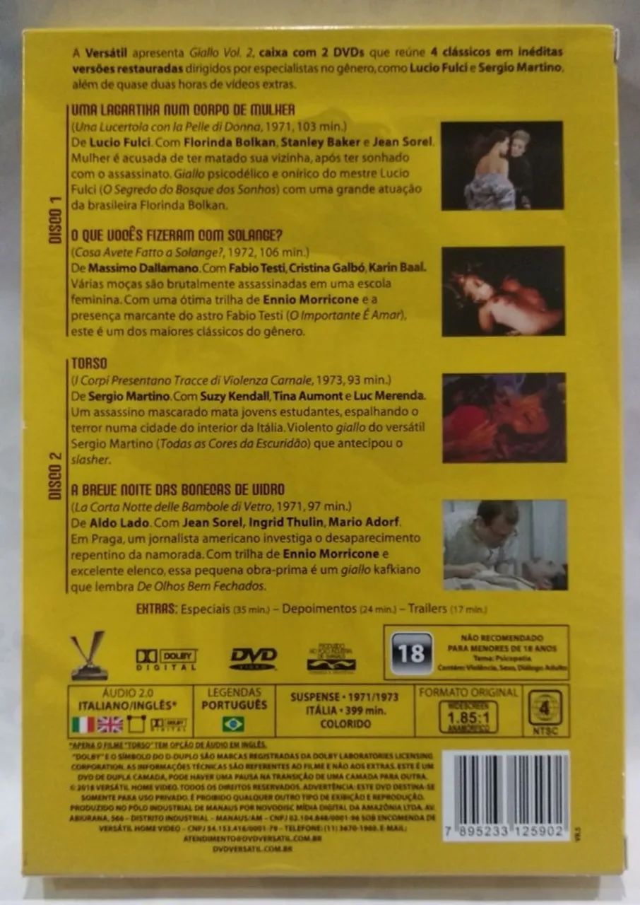 DVD Giallo vol 2 versatil 4 clássicos - Foto 2