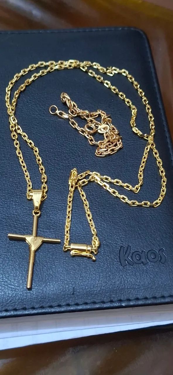 CORDÃO, PULSEIRA E PINGENTE MOEDA ANTIGA banhados  - Foto 2