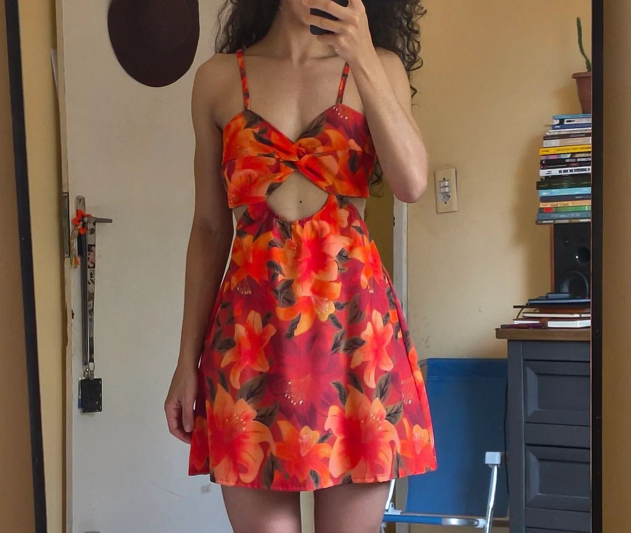 Vestido Floral Laranja (desapego) - Foto 2