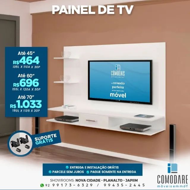 Painel de TV 45 a 70 Polegadas a partir de R$ 464