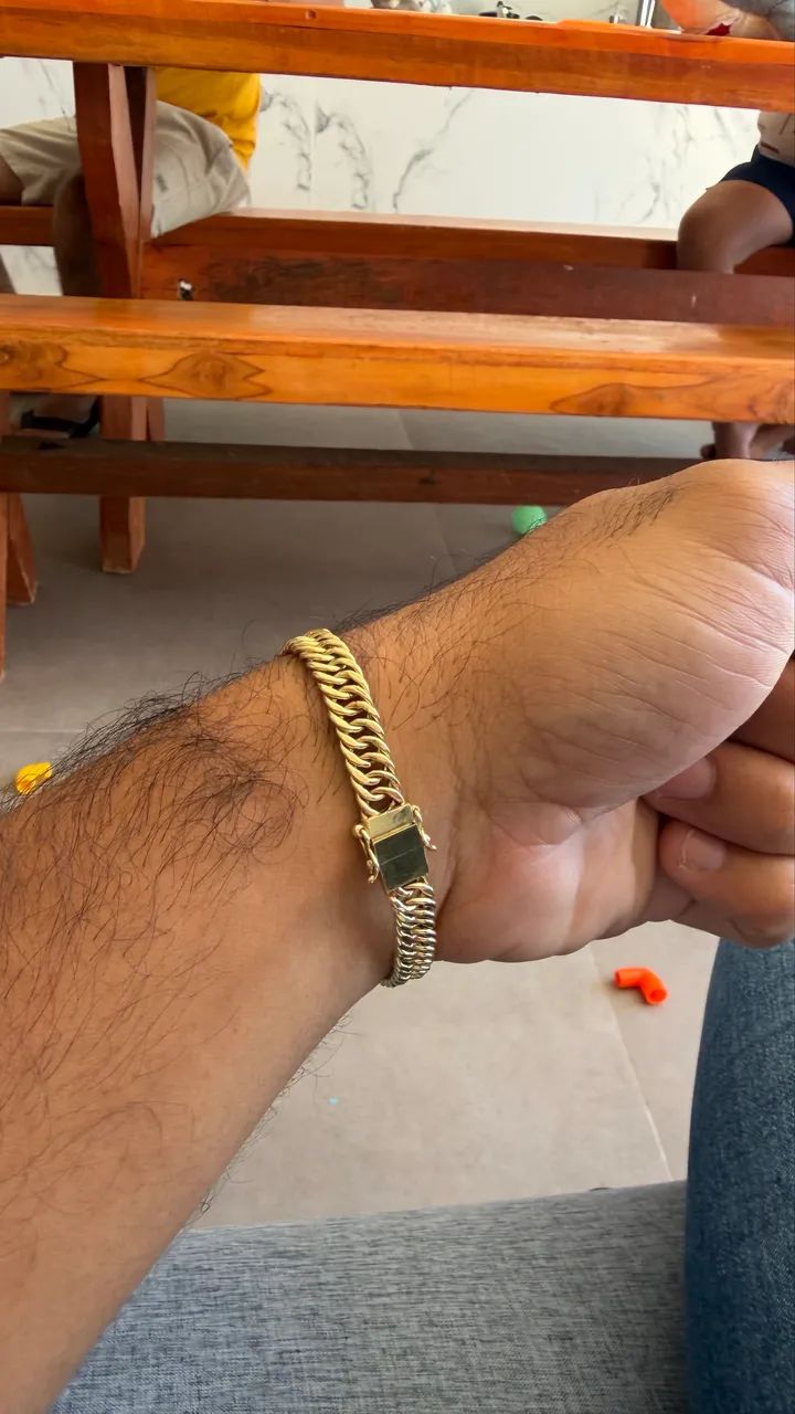 Pulseira Ouro Ocada Grumet Duplo 8.9 G - Foto 2