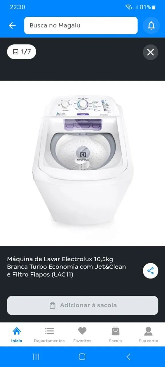 Máquina de lavar Eletrolux 