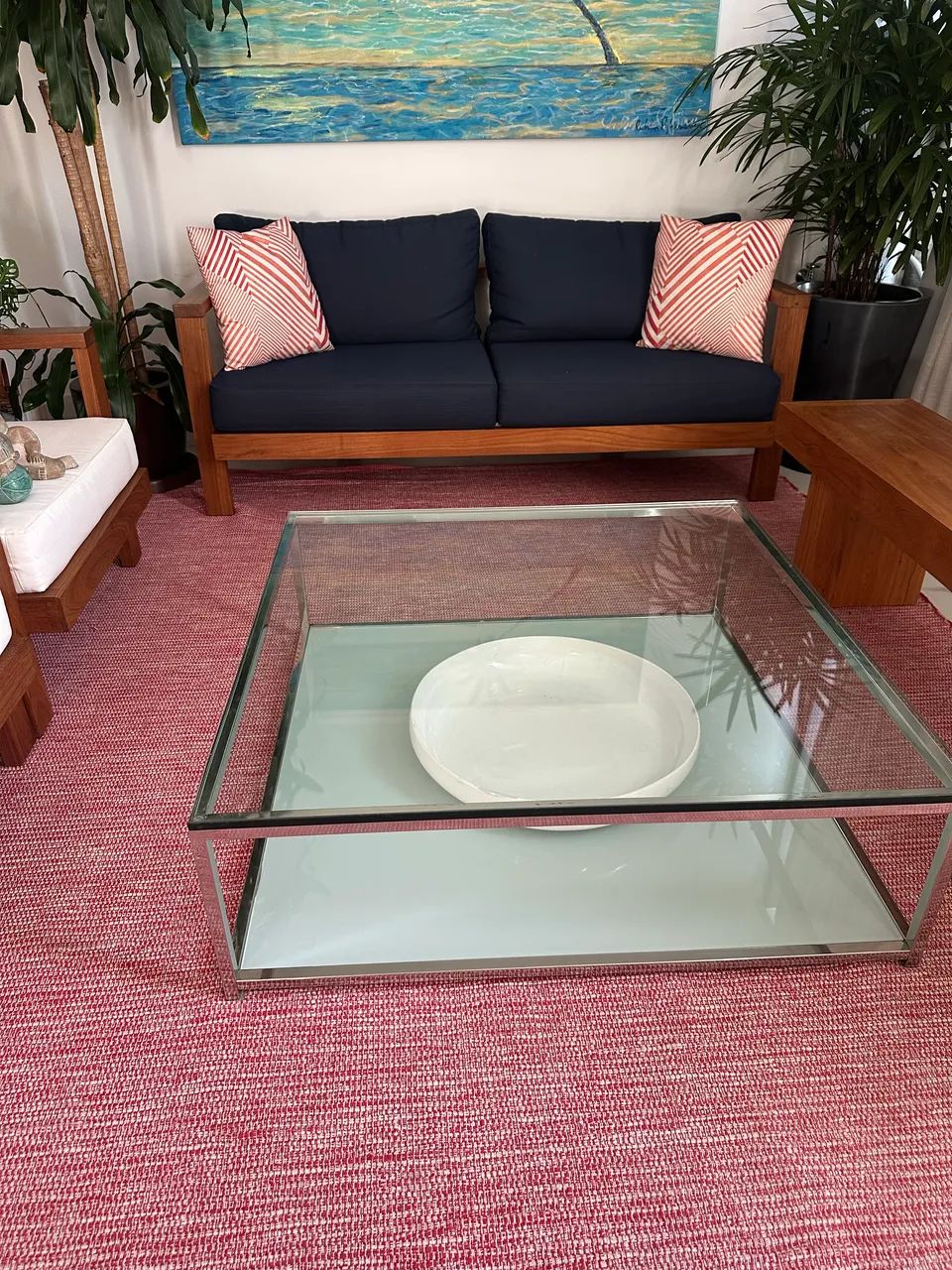 Vendo mesa de centro 1,00x 1,00 m, blindex de 15 mm