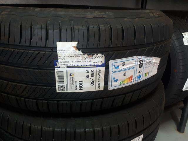 Vendo 04 pneus 265/60 R 18 Michelin Primacy SUV novos sem uso