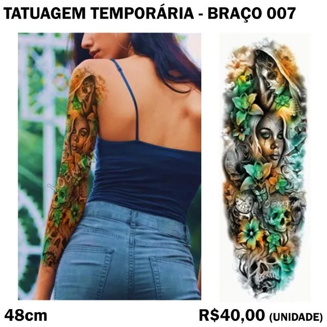 Tatuagem Temporária de Braço ou Perna Death Watch