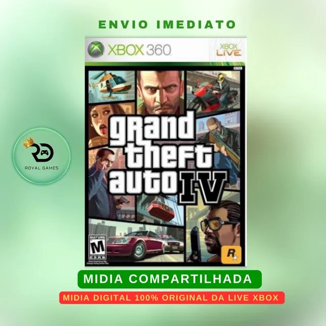 Kit 3 Jogos GTA V + Bully + GTA IV Xbox 360 Mídia Digital Original
