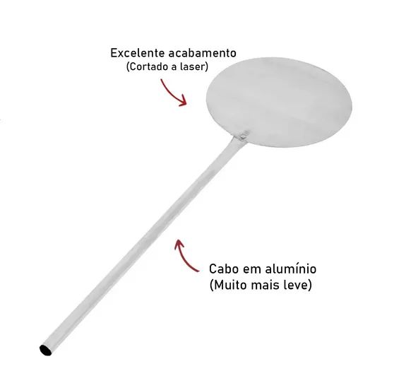 Pá De Pizza Alumínio Para Forno À Lenha 35cm - Foto 4