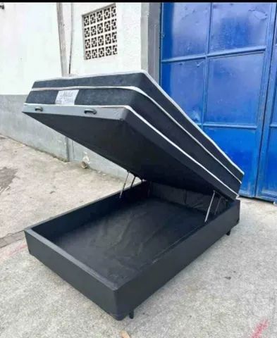 Cama Box baú casal + Colchão de Molas ensacadas D33 Com 17 Cm Altura  - Foto 4