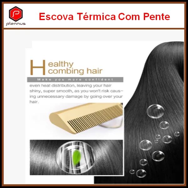Escova Elétrica Térmica com Pente Para Ondular e Alisar Cabelos (z538) - Foto 4