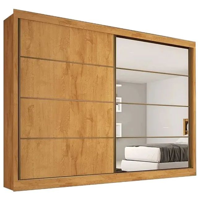 Guarda Roupa Verona Casal com Espelho 2 Portas 4 Gavetas Europa - Foto 5