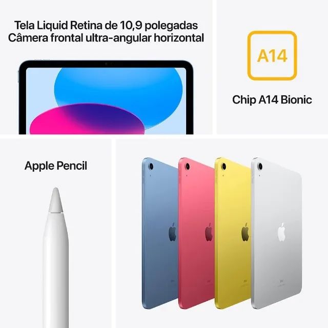 iPad  (10a geração): 64GB Com chip A14 Bionic, tela Liquid Retina de 10,9 polegadas  - Foto 2