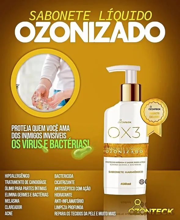 Sabonete Ox3 ozonteck 400ml