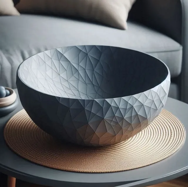 Vaso decorativo poliédrico -Impresso em 3D