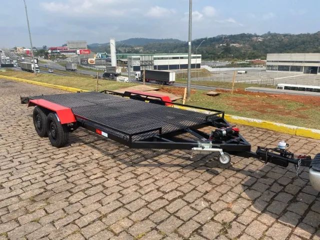Carretinha Guincho Plataforma para Carros 2 Eixos Basculante com Freio - Foto 2