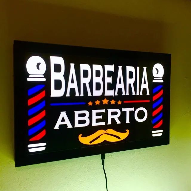 Luminoso Led Letreiro Barbearia Placa Barbershop placa de led Quadro decoração