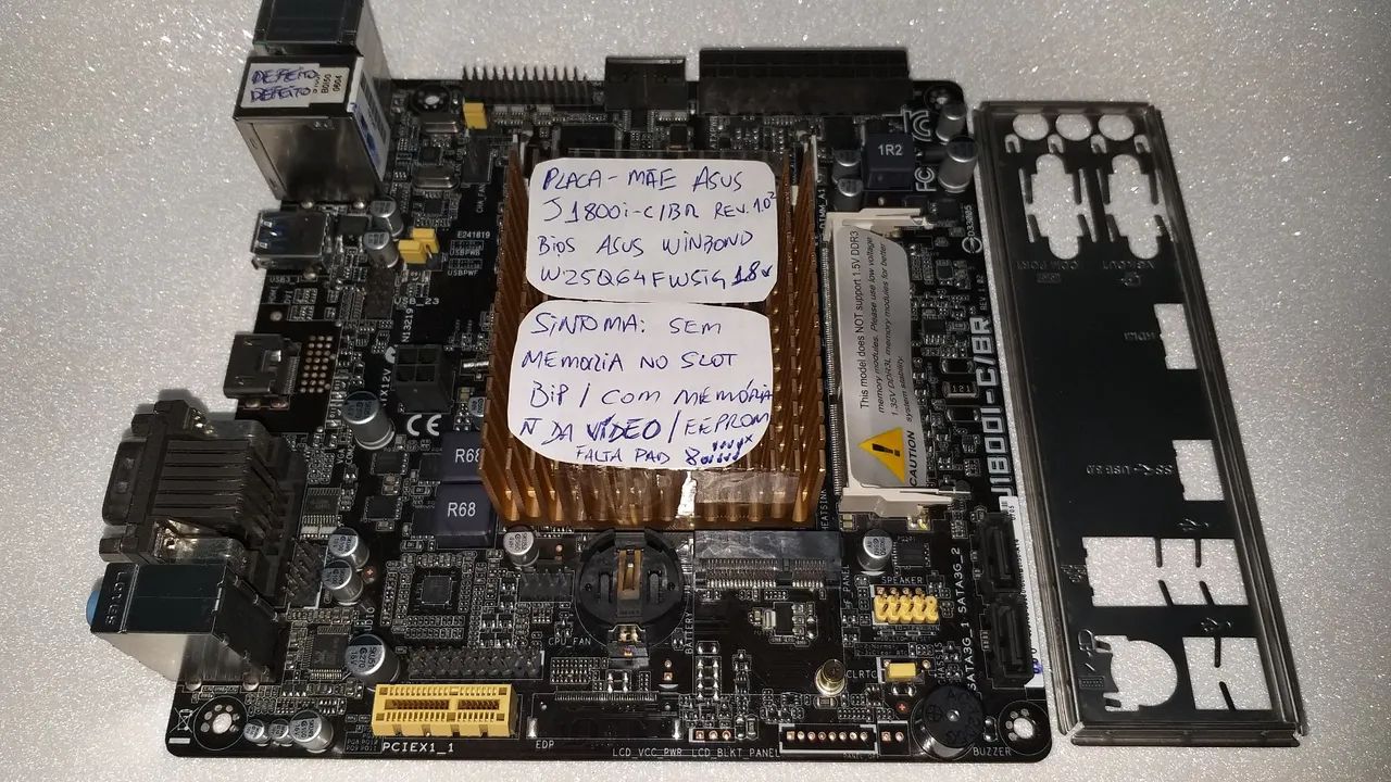 Placa Mãe Mini Asus J1800i-c-br Rev 1.02 Bios Ok iTx - Foto 2