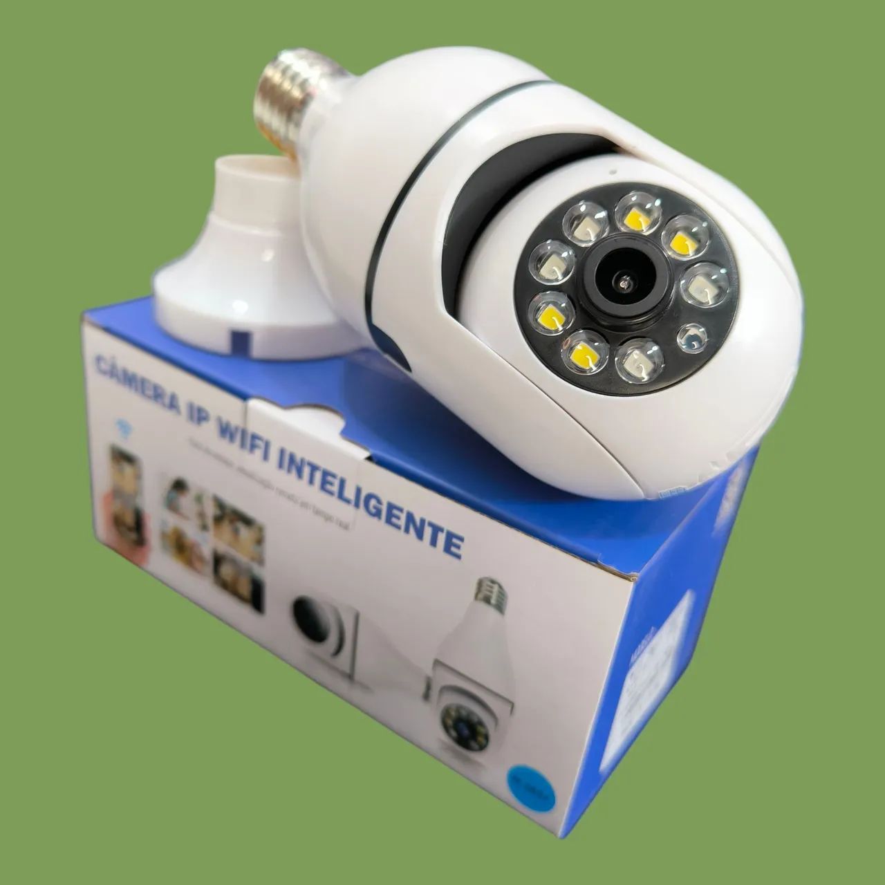 Câmera lâmpada Wi-Fi com visão noturna 