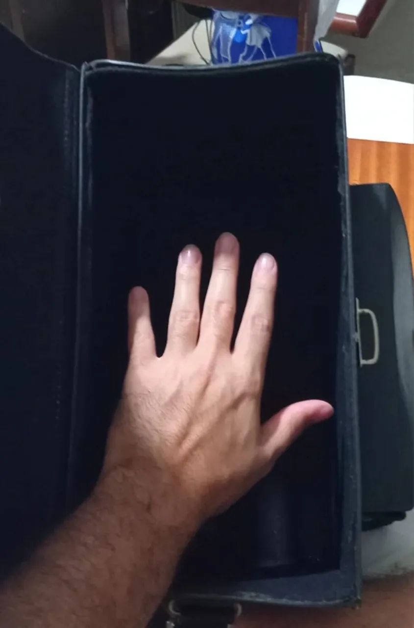 Maleta Fotogrfica Militar Vintage em Couro 1980 Artesanal, Original, Colecionável  - Foto 5