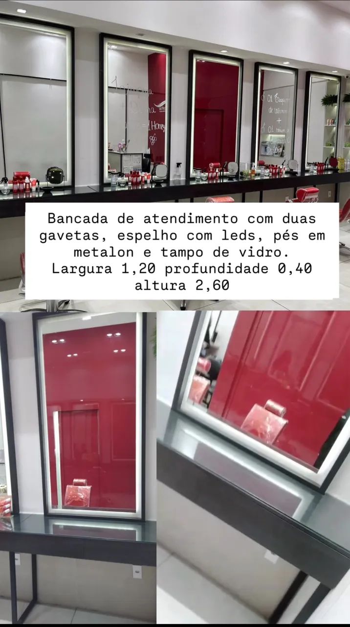 Bancada de maquiagem, design de sobrancelhas, salão  - Foto 2