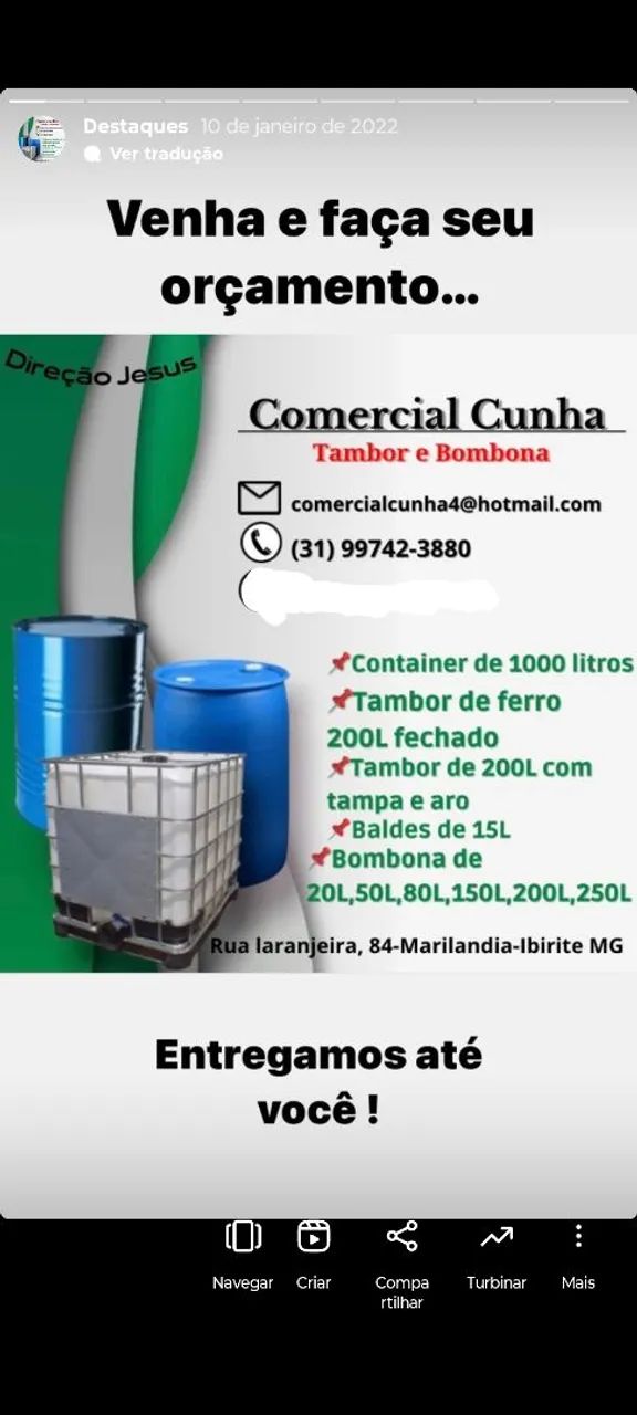 Tambor de ferro de 50 litros com tampa e aro  - Foto 5