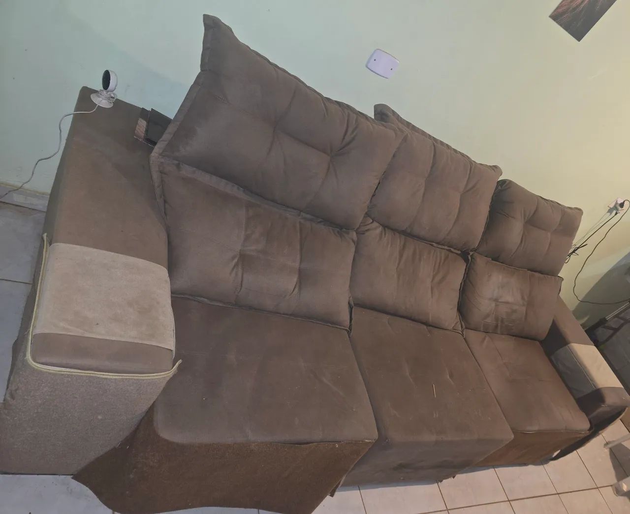 Sofá retrátil 3 lugares (usado) - Foto 2