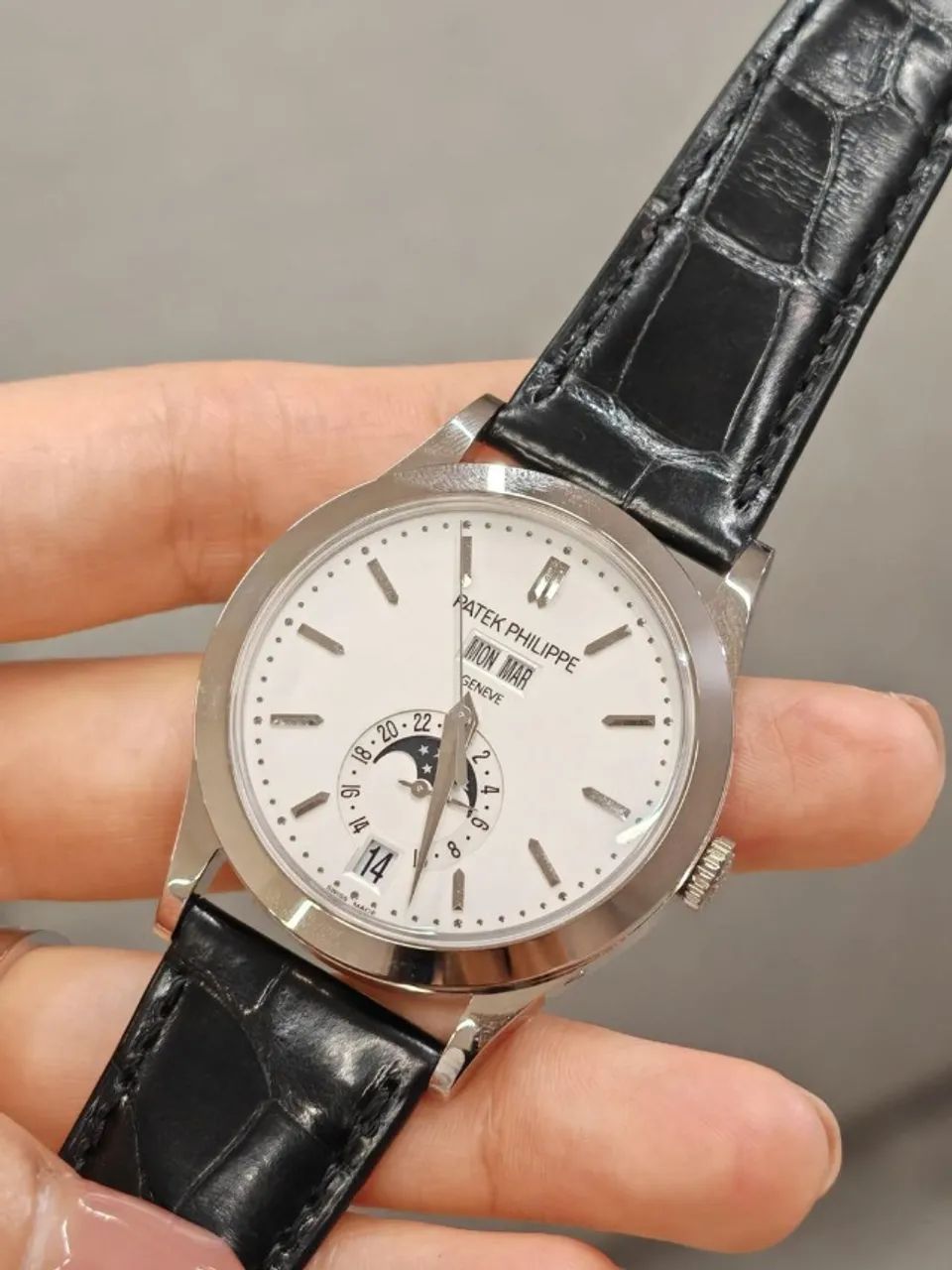 Relógio PATEK PHILIPPE FASES DA LUA PULSEIRA DE COURO  - Foto 4
