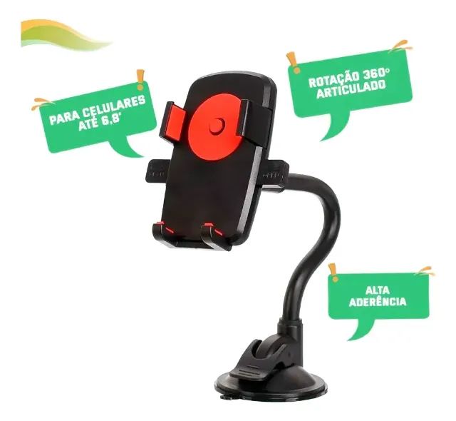 Suporte veicular para celular no para-brisa, 360 graus, preto, B-Max - Foto 2