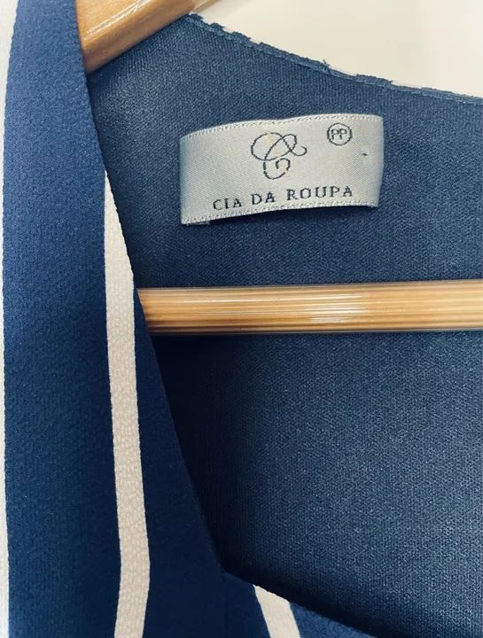 Vestido listras azul e branco tam PP Cia da Roupa - Foto 4
