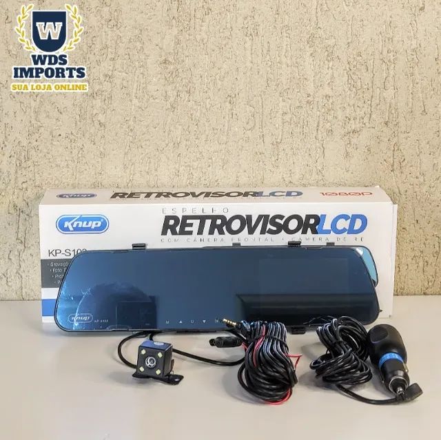 Espelho Retrovisor Com Câmera Ré e frontal Knup